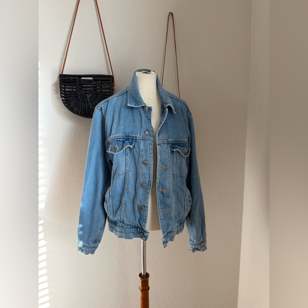 Vintage Wrangler Hero Denim Jean Jacket Blanket Lining, Size Large